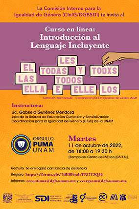 Cartel promocional: Curso "Introducción al #LenguajeIncluyente"