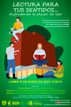 Cartel promocional: Lectura para tus sentidos