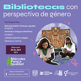 Cartel promocional: Bibliotecas con perspectiva de género 